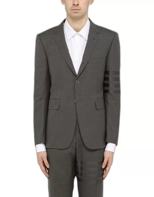 Grey single-breasted jacket with stripes detai