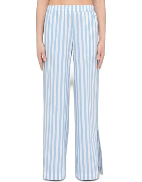 White/blue palazzo trouser
