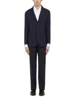 Single-breasted wool suit blue
