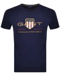 Gant Original Shield Crest T Shirt Navy