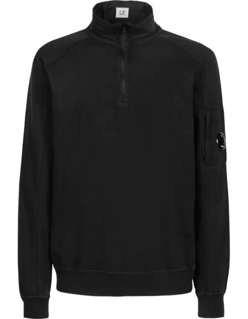 C.P. COMPANY Quarter Zip Sweatshirt Black
