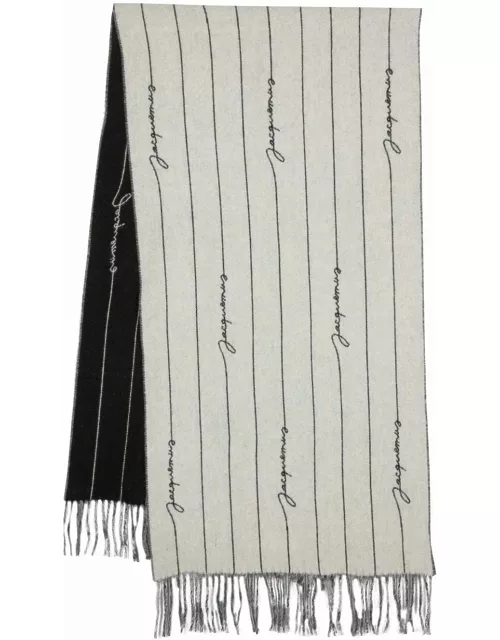 Fio white scarf with logo print
