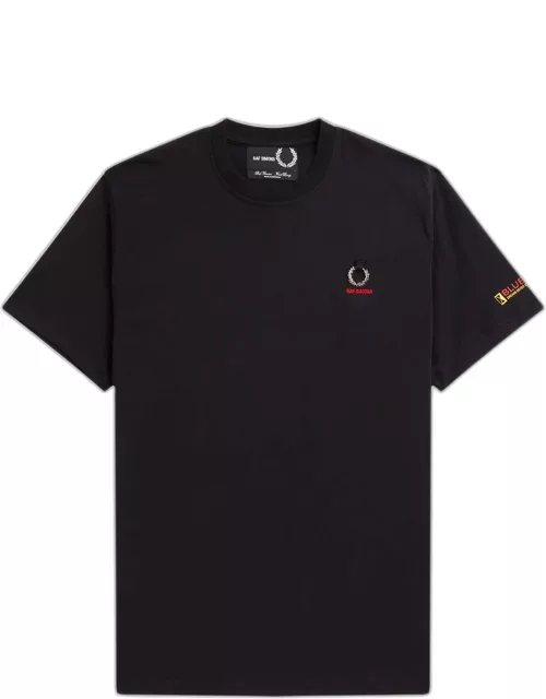 Black crewneck t-shirt with logo