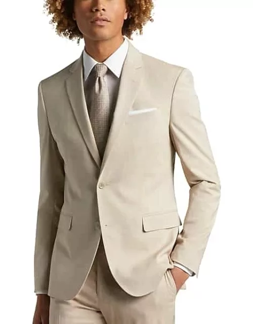 Egara Skinny Fit Notch Lapel Men's Suit Separates Jacket Tan