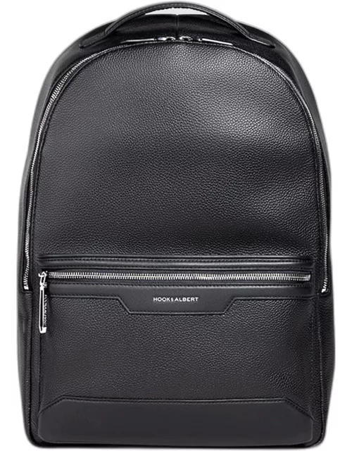 Men's Leather Backpack with Padded Laptop Compartment