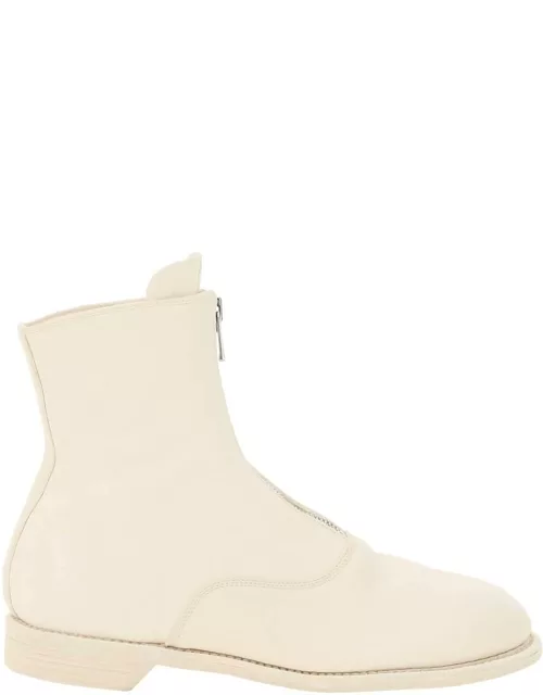 GUIDI FRONT ZIP LEATHER ANKLE BOOT