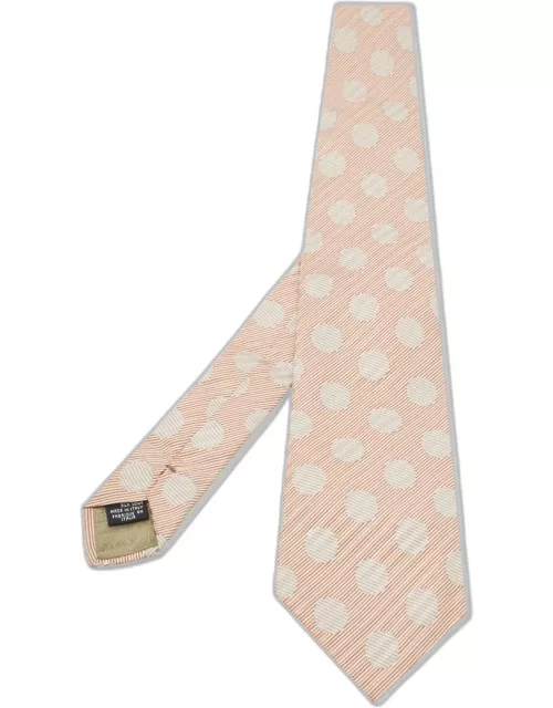 Giorgio Armani Vintage Pale Pink Polka Dot Silk Tie