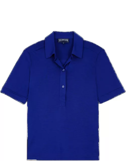 Women Polo Shirt Solid - Polo - Leonie - Blue