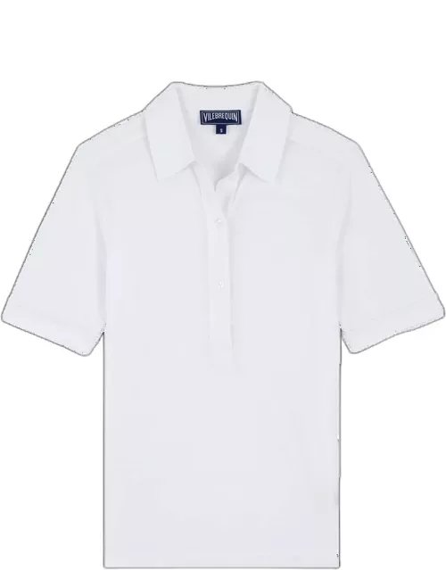 Women Polo Shirt Solid - Polo - Leonie - White