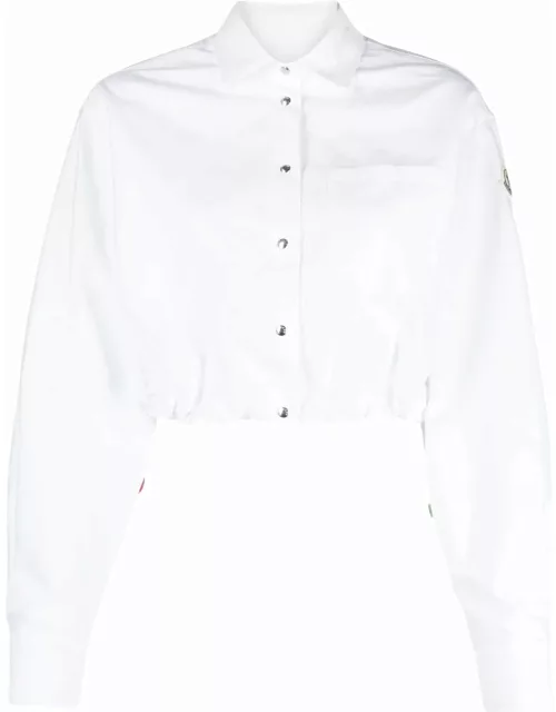 MONCLER WOMEN Cropped Buttoned Shirt White