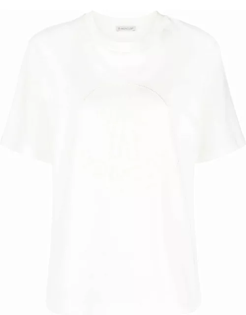 MONCLER WOMEN Splatter Logo T-Shirt White