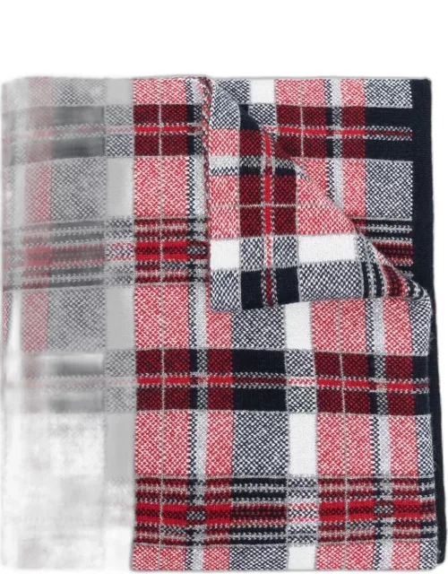 Thom Browne check-pattern cashmere scarf