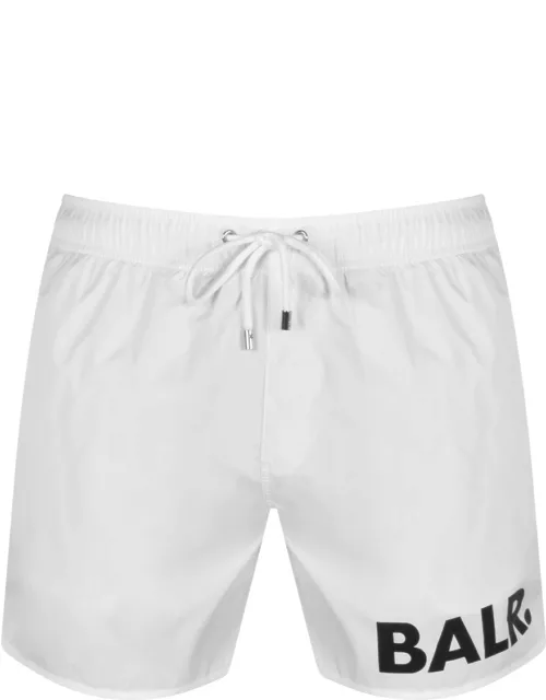 BALR Classic Big Brand Swim Shorts White