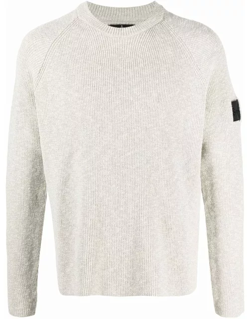 Stone Island Shadow Project lgo-patch ribbed-knit jumper