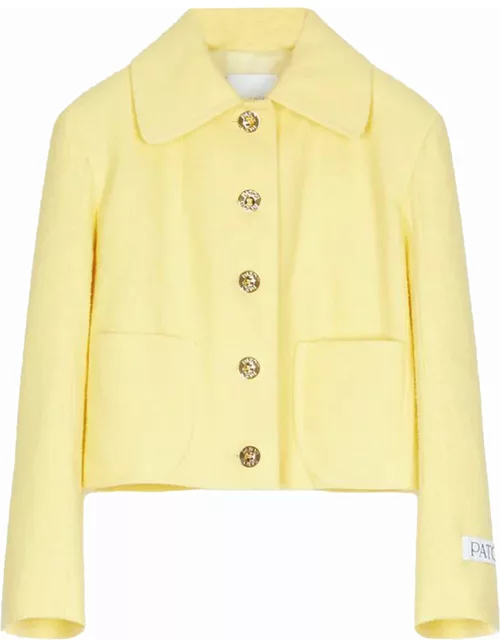 Yellow tweed short jacket