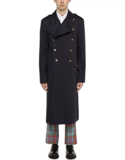 Double-breasted duster coat navy