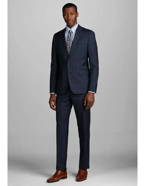 JoS. A. Bank Men's 1905 Collection Slim Fit Plaid Suit, Blue, 40 Long