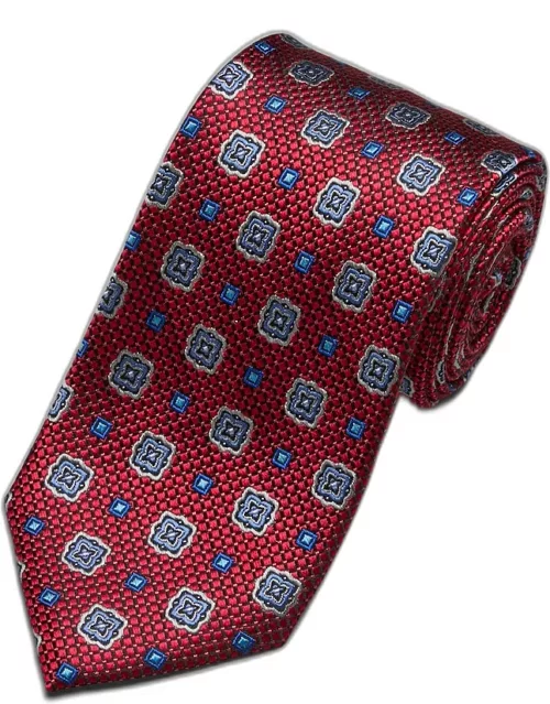JoS. A. Bank Men's Reserve Collection Geometric Tie - Long, Burgundy, LONG