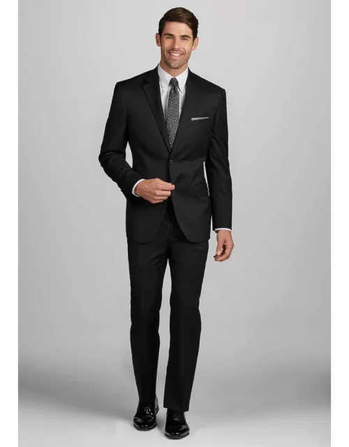 JoS. A. Bank Men's Tailored Fit Solid Suit, Black, 42 Long
