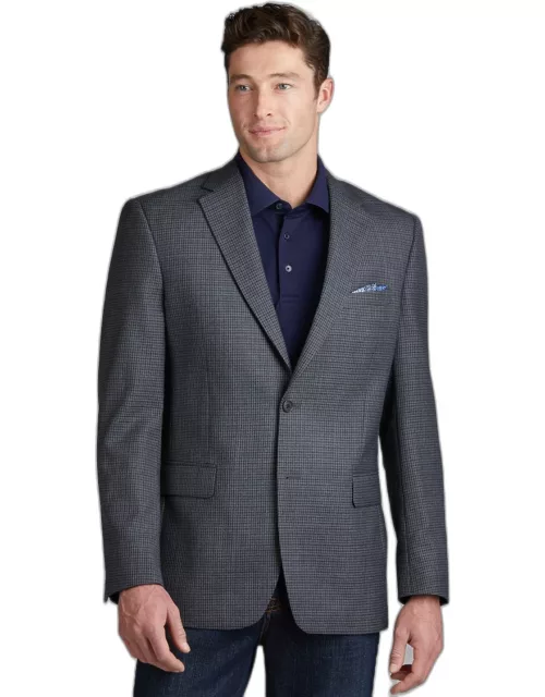JoS. A. Bank Men's Executive Collection Traditional Fit Check Sportcoat, Light Grey, 42 Long