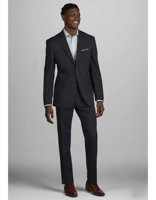 JoS. A. Bank Men's Tailored Fit Solid Suit, Blue, 44 Long