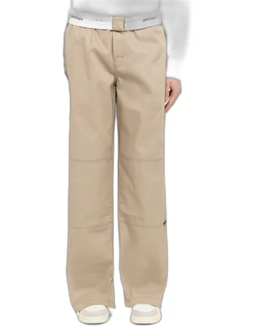 Beige baggy chino trouser