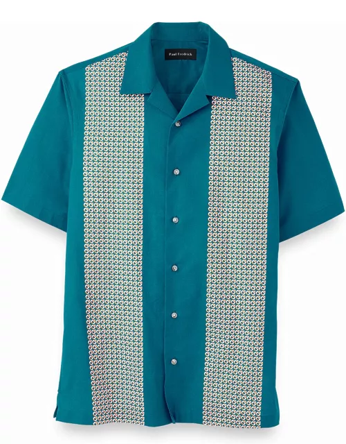 Cotton Geometric Print Casual Shirt