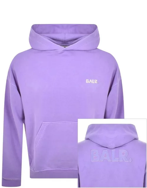 BALR Joey Box Satin Logo Hoodie Purple