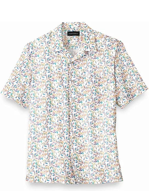Linen Botanical Print Casual Shirt