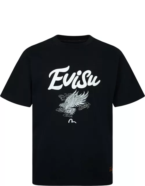 Eagle and Logo Print T-Shirt