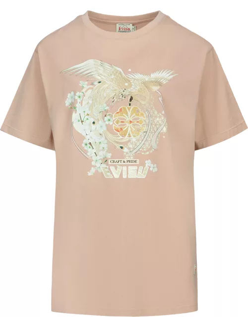 Peacock and Sakura Print T-shirt