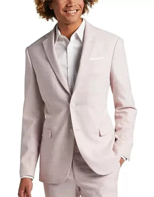 Egara Men's Skinny Fit Suit Separates Coat Rose Tic
