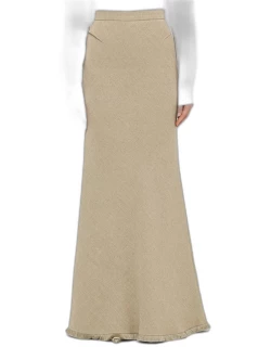 Long beige linen skirt