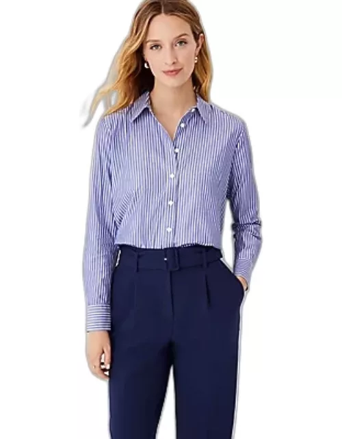 Ann Taylor Petite Striped Relaxed Perfect Shirt