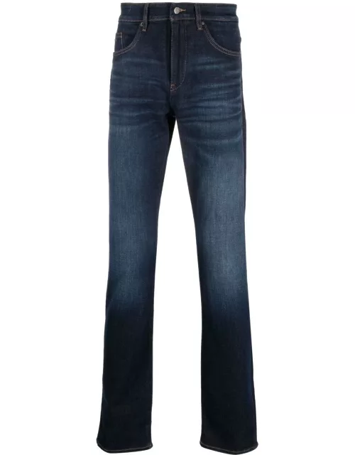 BOSS Washed Straight-leg Jeans Navy
