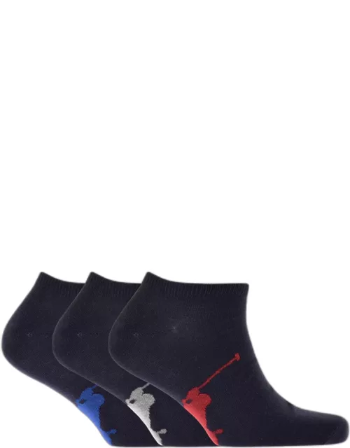 Ralph Lauren 3 Pack Trainer Socks Navy