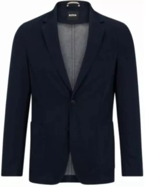 Slim-fit jacket in a crease-resistant cotton blend- Dark Blue Men's Sport Coat