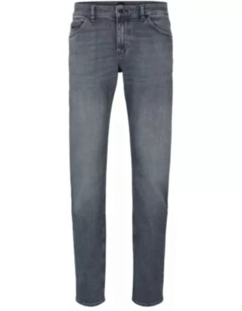 Regular-fit jeans in gray Italian soft-touch denim- Grey Men's Jean