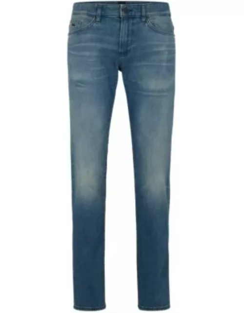 Slim-fit jeans in super-soft blue stretch denim- Turquoise Men's Jean