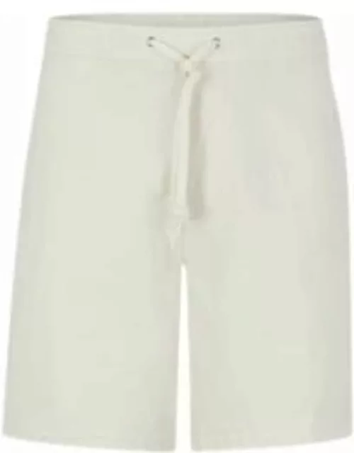 Regular-fit shorts in paper-touch stretch cotton- White Men's Short