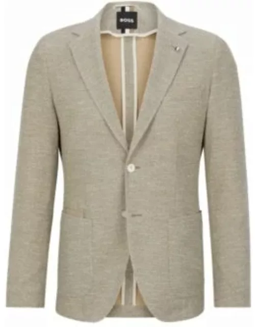 Regular-fit jacket in micro-patterned cloth- Light Beige Men's Sport Coat