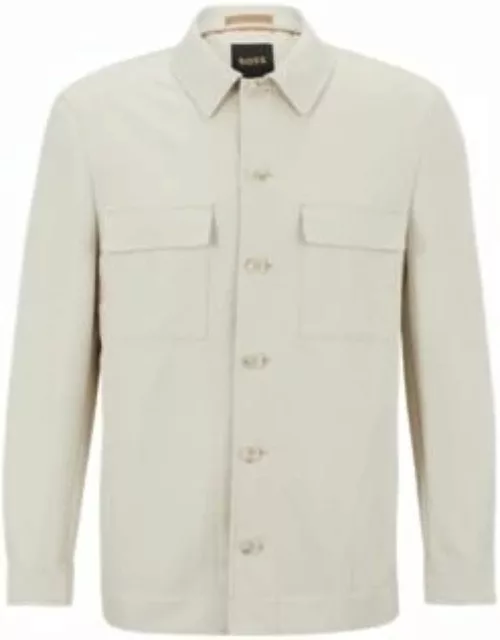 Relaxed-fit jacket in cotton and linen- White Men's Sport Coat