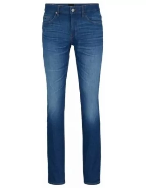 Slim-fit jeans in super-soft blue Italian denim- Blue Men's Jean