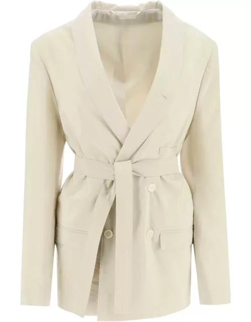 LEMAIRE MATCHING BELT DOUBLE-BREASTED BLAZER