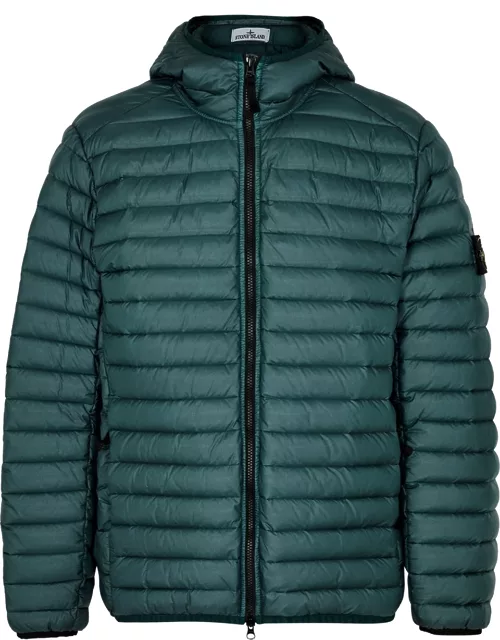 Stone Island Loom Quilted Hooded Shell Jacket - Dark Green