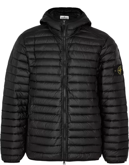 Stone Island Loom Quilted Hooded Shell Jacket - Black