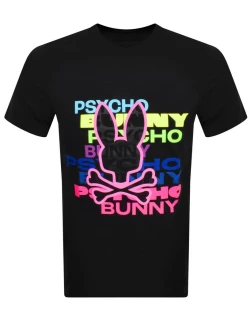 Psycho Bunny Tyrian Graphic Logo T Shirt Black
