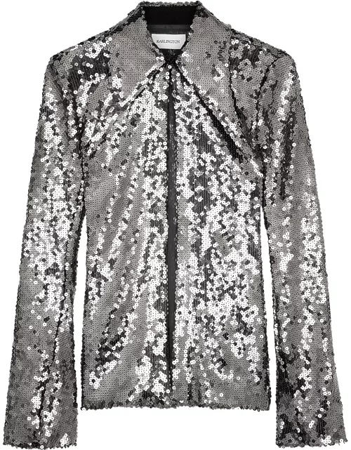 16ARLINGTON Opala Sequin-embellished Tulle Shirt - Grey