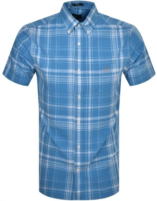 Gant Reg UT Plaid Flannel Shirt Blue