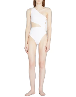 Rhea One-Shoulder Asymmetric Cutout One-Piece Swimsuit